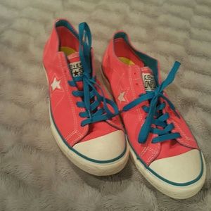 Bright pink converse